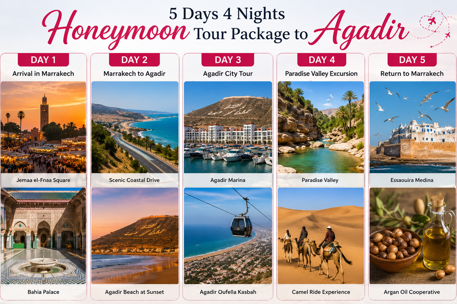 5 days 4 Nights Honeymoon Tour Package to Agadir