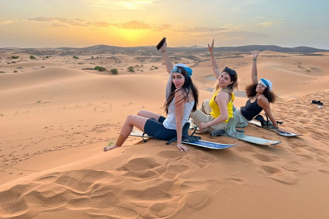 Sunset views in desert